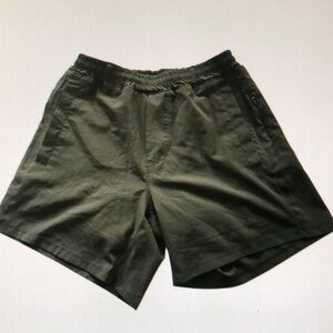 Men's Olive Green Drawstring Casual Shorts